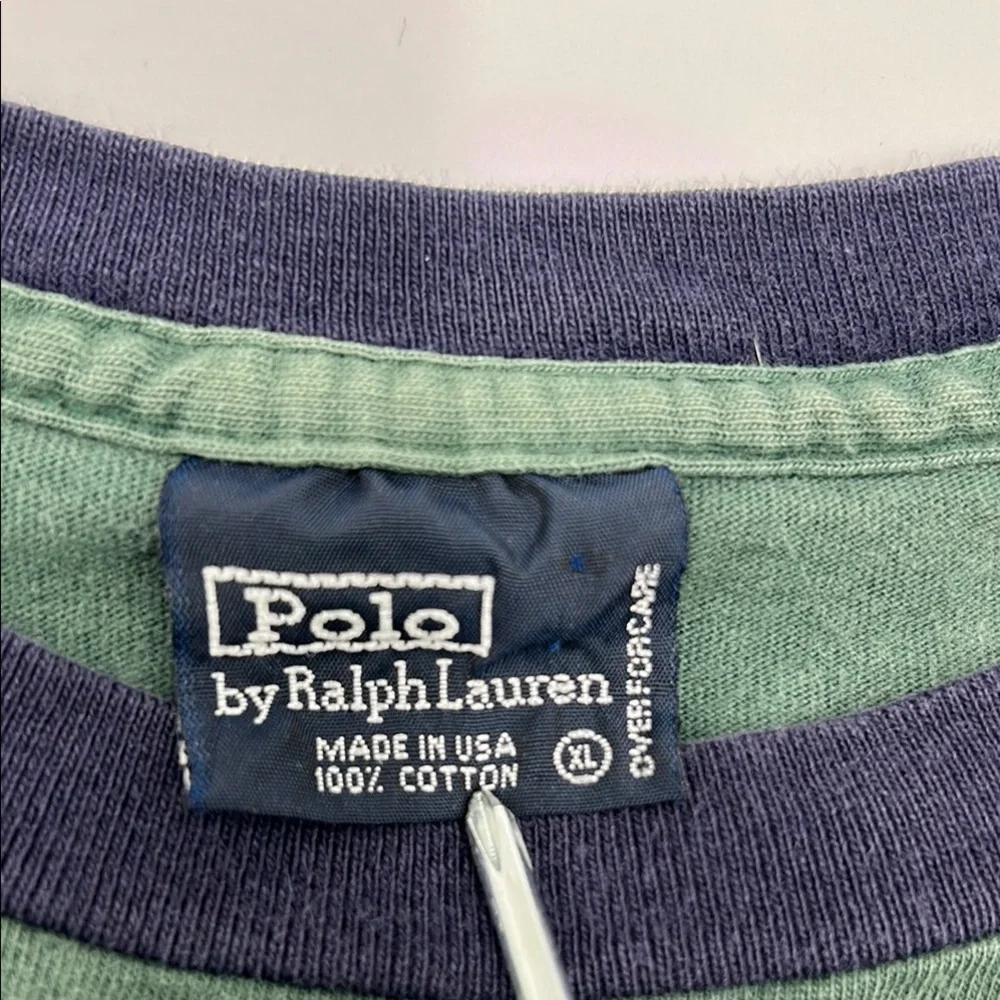 Vintage Polo Ralph Laurem Men's T Shirt XL Green Cotton Made In USA Short Sleeve - Picture 2 of 15